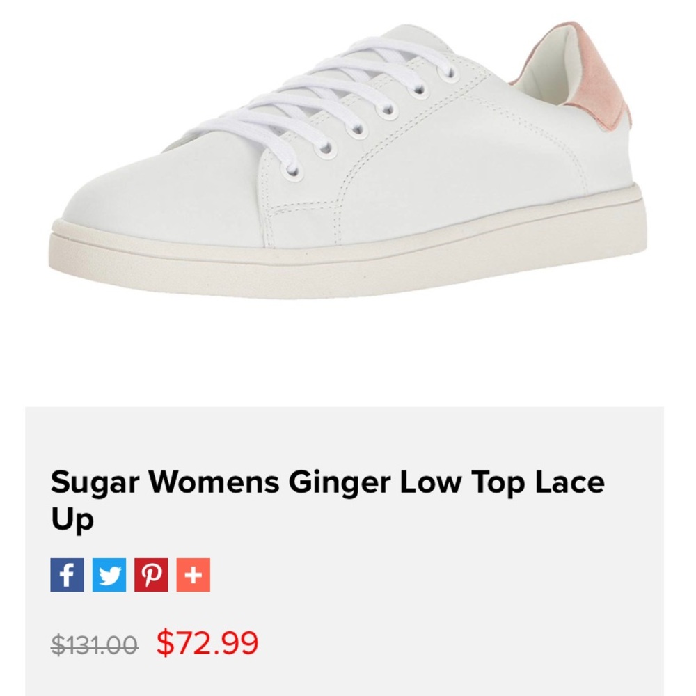 Sugar Brand. Women’s Sz 8.5. White/Rose Gold colored Sneakers. - Picture 2 of 8